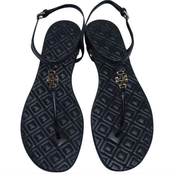 Tory Burch Shoes - Tory Burch Black Quilted Sandals